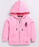 giniekids Cotton Lycra Full Sleeves Solid Hoodies - Pink