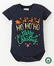 BLUSHES Christmas Theme 100% Cotton Half Sleeves Merry Christmas Text Printed Onesie - Navy Blue