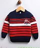 TOONYPORT Woollen Full Sleeves Striped Sweater - Red