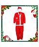 Fiddlerz Christmas Santa Claus Costume With Jacket Pant Cap Pouch Christmas Party Goggle Frame & Beard For Kids - Red