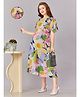 Lovely Mom's Butterfly Sleeves Floral Printed Dress With Pocket & Concealed Zipper Nursing Access - Multi Color