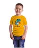 BRATMA Half Sleeves Dinosaur Printed Tee - Mustard