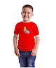 BRATMA Half Sleeves Playing Kids Printed Tee - Red