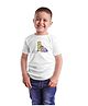 BRATMA Half Sleeves Playing Kids Printed Tee - White