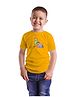 BRATMA Half Sleeves Playing Kids Printed Tee - Mustard