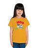 BRATMA Half Sleeves Cow Printed Tee - Mustard