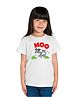BRATMA Half Sleeves Cow Printed Tee - White