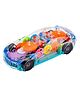 New Pinch Gear Display Transparent Mechanical Car Toy With Music & Lights - Mulicolour