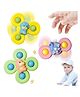 Kidology 3Pcs Silicone Suction Cup Spinning Bath Toy Sensory Fidget Baby Bath Spinning Bath Toys for Toddlers and Infants Sticks to Window Table Baby High Chair Tray Bath