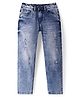 Pine Kids Denim Woven Full Length Washed Jeans - Navy Blue
