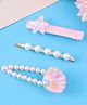 Pine Kids Free Size Hair Pins & Clips with Sea Shell Applique Pack of 3 - Light Pink