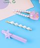 Pine Kids Free Size Hair Pins & Clips with Sea Shell Applique Pack of 3 - Purple