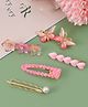 Pine Kids Hair Pins & Clips with Butterfly Applique Pack of 5 - Pink