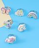 Babyhug Free Size Butterfly & Unicorn Design Finger Ring Pack of 6 - Multicolour