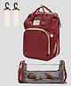 Tinyberg 3-in-1 RestNest Baby Diaper Bag With Foldable Baby Bed & Changing Station,11 Pockets, Usb Port - Royal Maroon