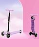 Tinyberg Vroom Vroom Kids Scooter with LED Flashing Wheels | Adjustable Handle Height | Foldable I Runner Scooter for Kids - Purple Splash