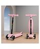 Tinyberg Vroom Vroom Kids Scooter with LED Flashing Wheels | Adjustable Handle Height | Foldable I Runner Scooter for Kids - Blueberry Pink