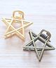 Pretty Ponytails Set of 2 Metal Star Designed Hair Clutches - Matte Gold & Antique Gold