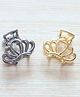 Pretty Ponytails Set Of 2 Crown Designed Clutch Claw Hair Clip - Gold & Black