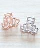 Pretty Ponytails Set Of 2 Crown Designed Clutch Claw Hair Clip - Rose Gold & Silver