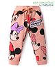 Babyoye Disney Terry Knit Full Length Lounge Pant with Minnie Mouse Graphics - Pink