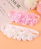 Babyhug Free Size Headbands With Floral Applique Pack Of 2 - Pink & Off White