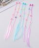 Babyhug Braided Hair Clip Extensions With Butterfly Applique Free Size Pack of 6 - Pink Blue Purple