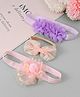 Babyhug Free Size Headbands With Floral & Bow Applique - Pink & Purple