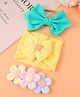 Babyhug Free Size Headbands With Floral Applique Pack of 3 - Multicolour