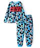 Pine Kids Disney Single Jersey Knit Full Sleeves Night Suit with Mickey Mouse Graphics - Blue