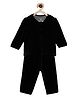 MINI KLUB Cotton Full Sleeves Solid Top & Pant Set - Black