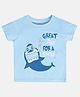 MINI KLUB Cotton Half Sleeves Shark Printed Tee -  Blue