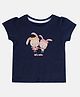 MINI KLUB Cotton Half Sleeves Bunny Printed Top - Blue