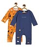 MINI KLUB Pack Of 2 Cotton Full Sleeves Jocker & Boy Printed Rompers - Multi Colour