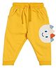 MINI KLUB Cotton Face Patch Embroidered Joggers - Yellow