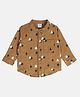 MINI KLUB Cotton Full Sleeves Trees Printed Shirt - Brown
