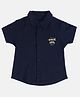 MINI KLUB Cotton Half Sleeves Wonderful Text Printed Shirt - Blue