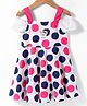 Doreme Single Jersey Knit Off Shoulder Sleeves Frock with Polka Dots Print - Pink