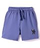 Doreme Terry Knit Knee Length Shorts With OK Patch - Royal Blue
