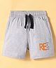 Doreme Terry Knit Knee Length Shorts With Text Print - Light Grey