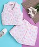 Tweetoons Woven Sleeveless Top & Shorts Set with Dots Printed & Bow Applique - Pink