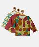 MINI KLUB Cotton Pack Of 3 Full Sleeves Happy Go Lucky Text Printed & Striped Jhablas - Multi Colour