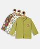 MINI KLUB Cotton Knit Pack Of 3 Full Sleeves Peace Mascot Text & Smiley Printed Jhablas - Mult Colour