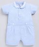 BABY GO Cotton Half Sleeves Swiss Dots Designed Romper - Blue