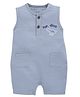 BABY GO Cotton Sleeveless Mr Dino Text Embroidered Romper - Light Blue