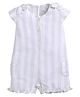 BABY GO Cotton Half Sleeves Striped Romper - Grey