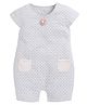 BABY GO Cotton Half Sleeves Abstract Embroidered & Floral Applique Detailed Romper - Green