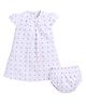 BABY GO Cotton Cap Sleeves Bow Applique Detailed & Floral Printed Dress With Bloomer - Pink
