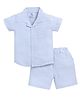 BABY GO Cotton Half Sleeves Solid Coordinating Shirt & Shorts Set - Sky Blue