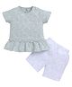 BABY GO Cotton Half Sleeves Abstract Printed Coordinating Top & Shorts Set - Green